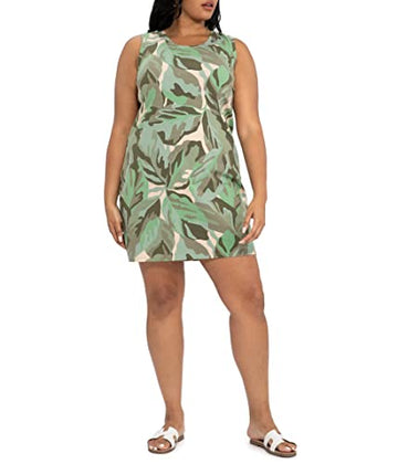Sanctuary Open Back Tank Dress Palm Camo Green Size M (US 8)