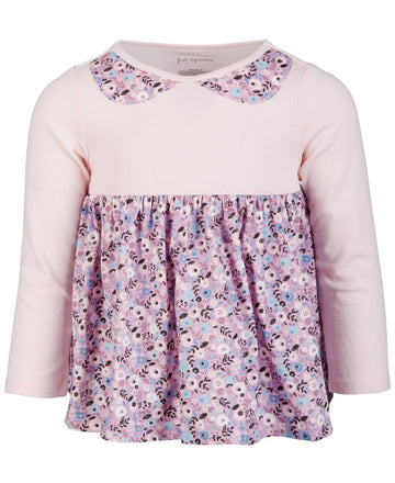 First Impressions Baby Girls Floral Collar Cotton Tunic Pink Size 6-9M