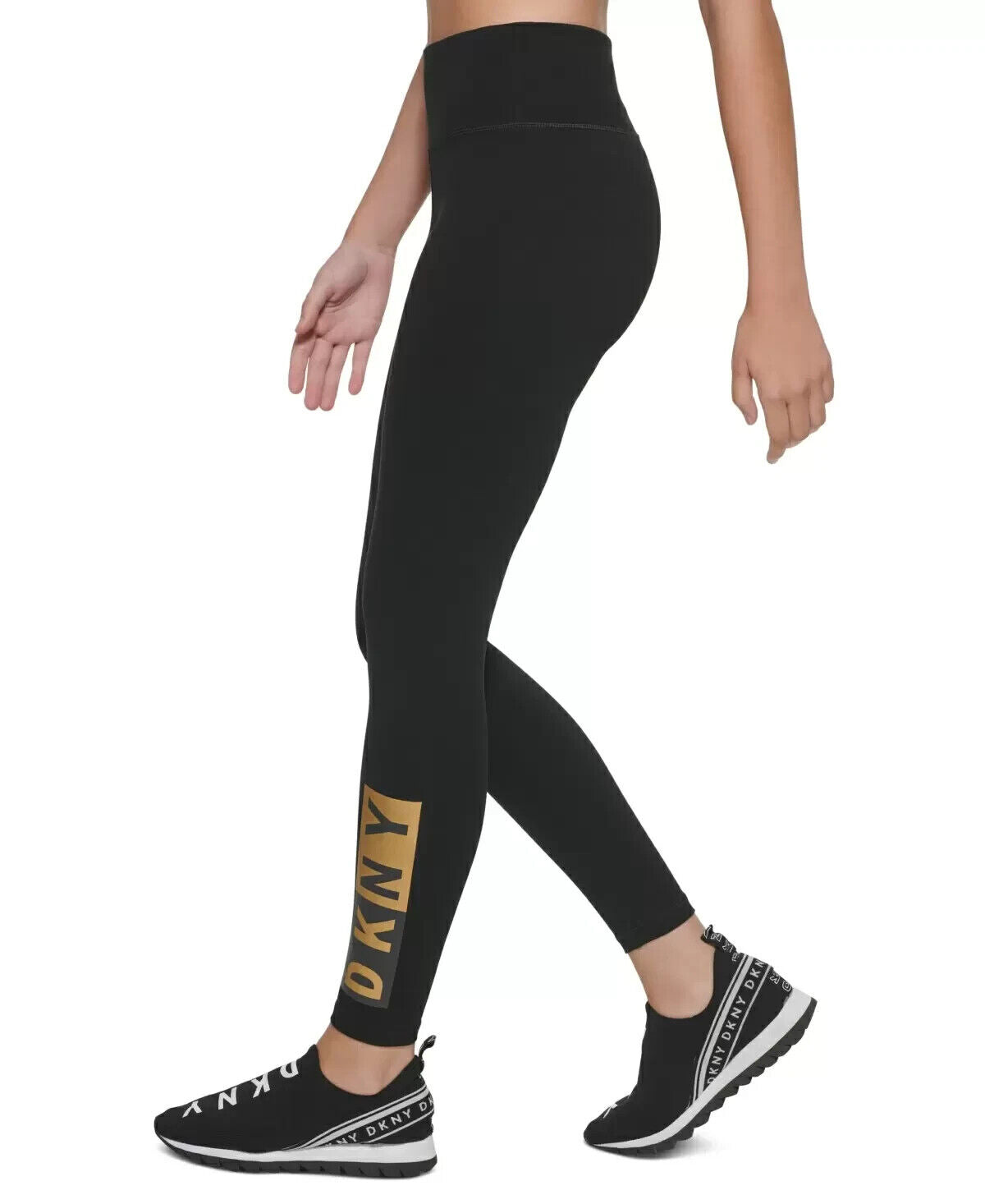 DKNY SPORT Two-Tone Graphic 7/8 Leggings Black Women's Size XS MSRP $60