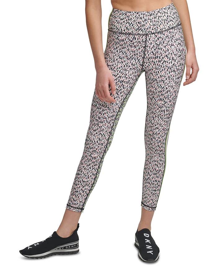 DKNY womens Printed Side-Striped Legging, Slate Heather, Size S