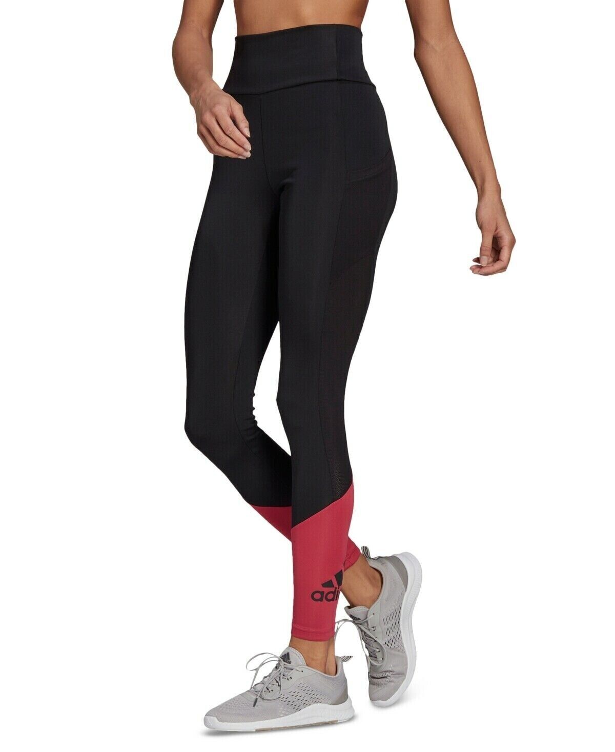 adidas Women's Mesh-Panel Full Length Leggings Black Size S MSRP $50