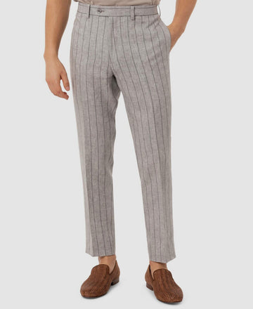 Tallia Mens Slim-Fit Wide Stripe Linen Suit Pants Gray Size 29W X 29L MSRP $135