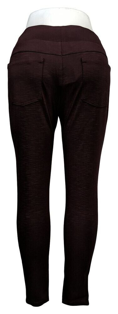 Matty M Leggings Size M High-Rise Slub Legging with Pockets Red Wine