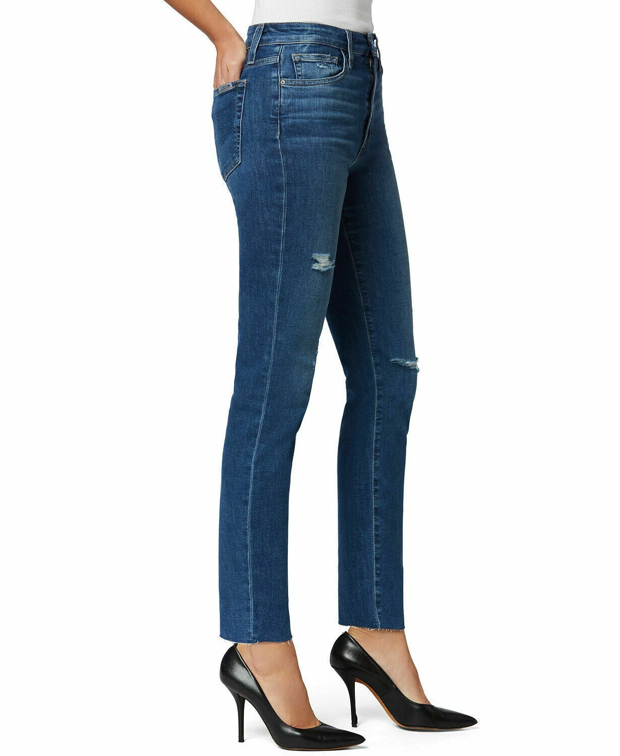 Joe's Jeans High-Rise Straight-Leg Ankle Jeans-Size 25 Blue MSRP $188