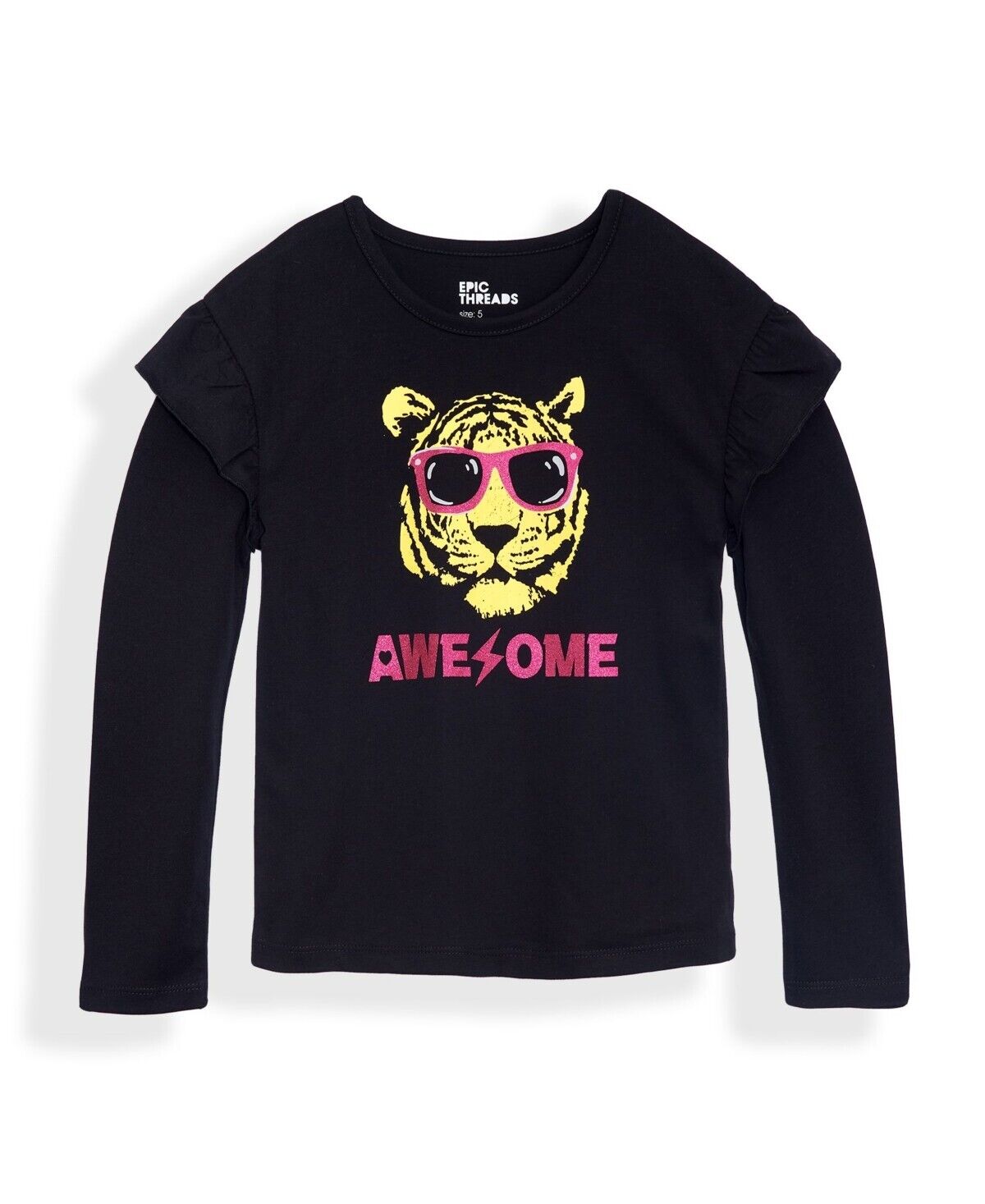 Epic Threads Toddler Girls Rockstar Long Sleeve Deep Black Size 3T