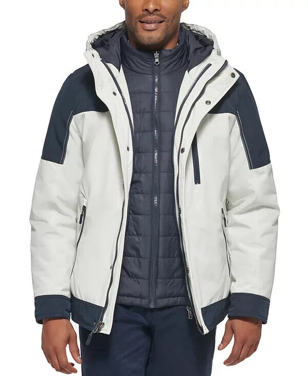 Club Room Men's 3-in-1 Hooded Jacket White Size XL MSRP $250