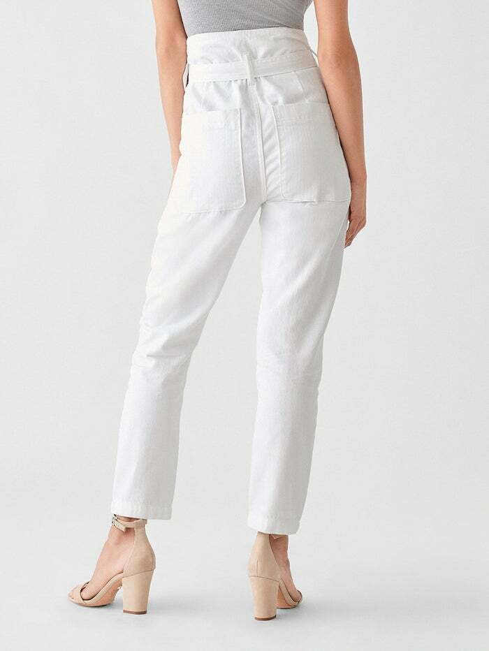 DL1961 SUSIE PAPER BAG HIGH RISE TAPERED STRAIGHT TORINO White Size 26 $229