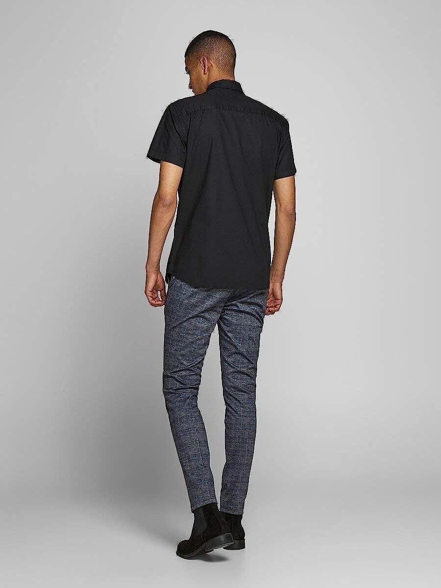 JACK & JONES Men's Marco Plaid Slim Knit Pants Gray Size 36/32 MSRP $70