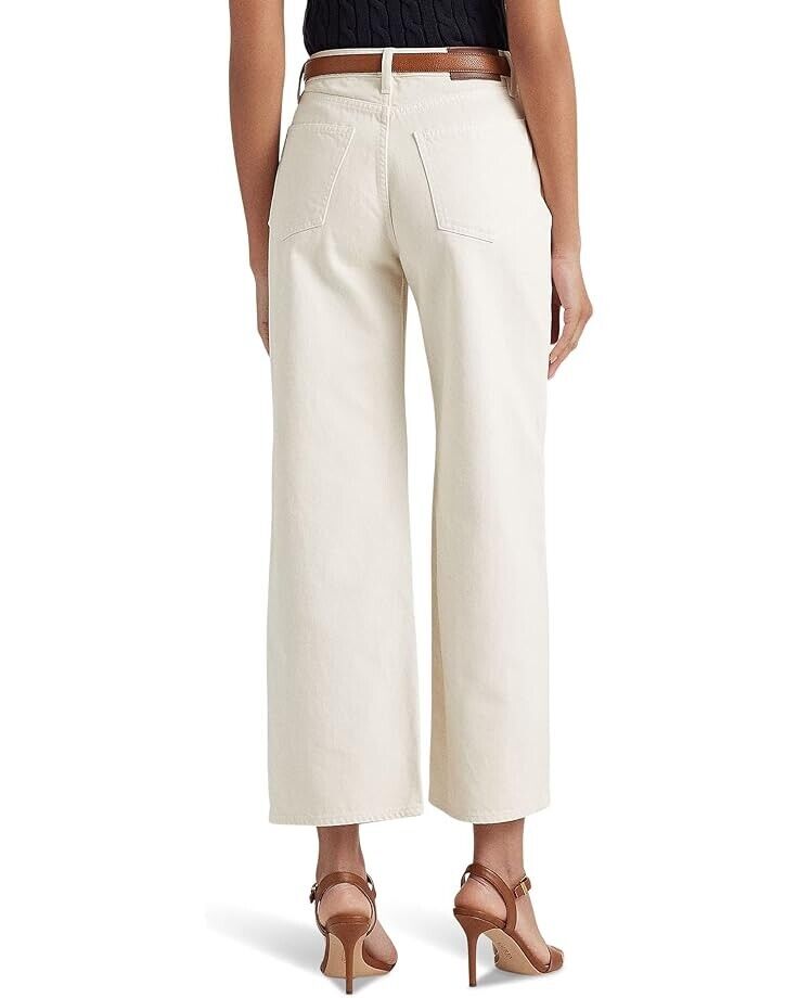 LAUREN Ralph Lauren High-Rise Wide-Leg Jean (Cream Wash) Size 6 MSRP $125