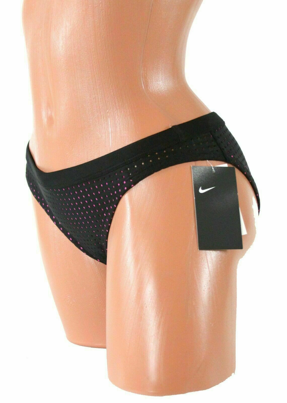 Nike Sport Women Mesh Bikini Bottoms Black Hot Pink Size XS