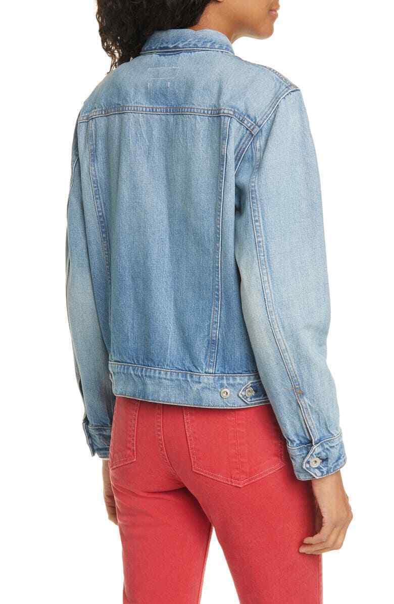 RAG & BONE Shrunken Denim Trucker Jacket Blue Size XS MSRP $350