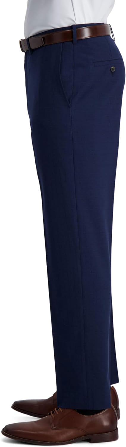 J.M. Haggar Men's Classic Fit Flat Front Dress Pant, Navy, 32W x 30L