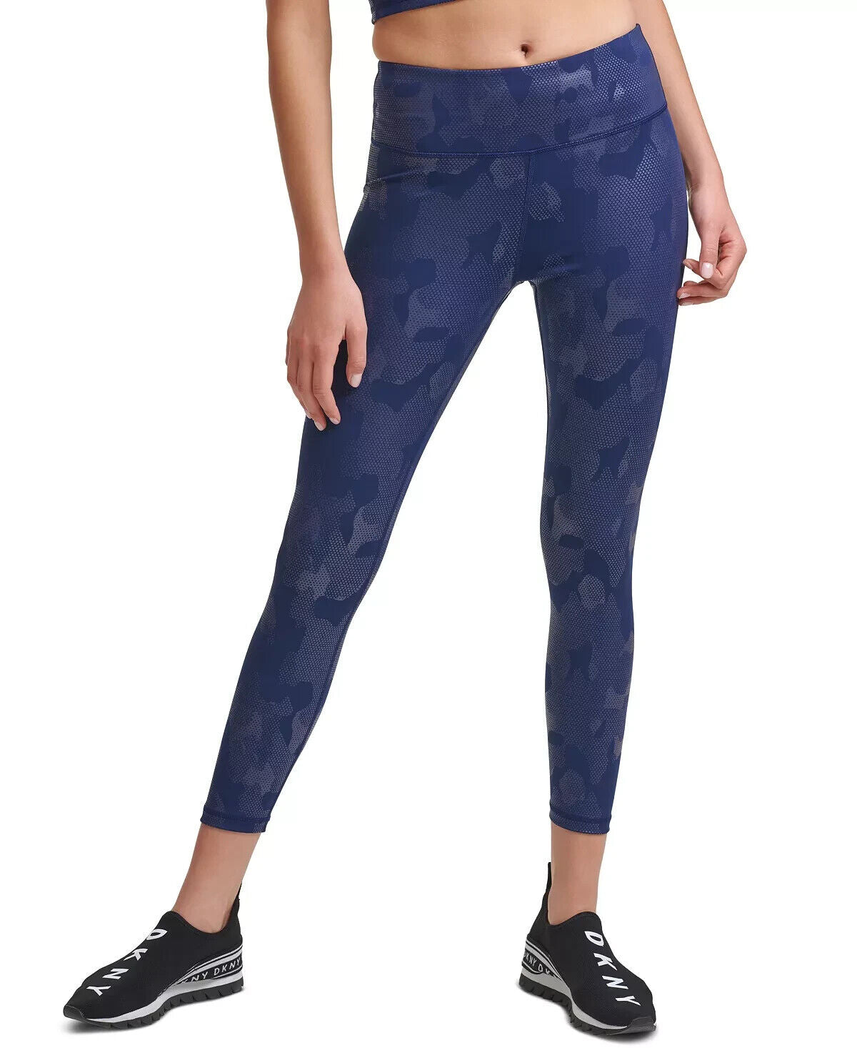DKNY Sport Cloud Camo Printed High-Waist Leggings Blue Size XS MSRP $60