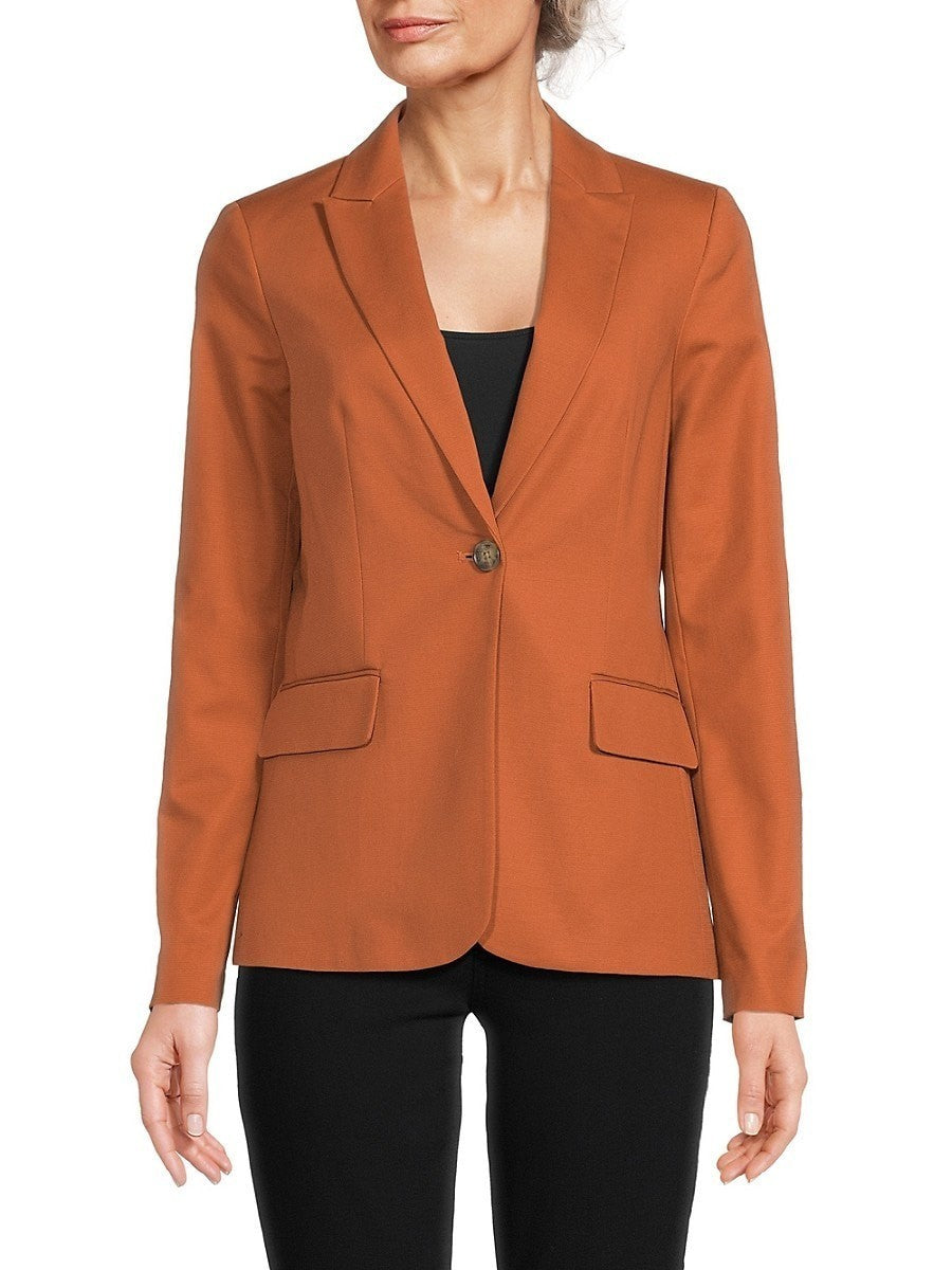 Calvin Klein Women's Solid Blazer - Orange - Size 2 MSRP $159