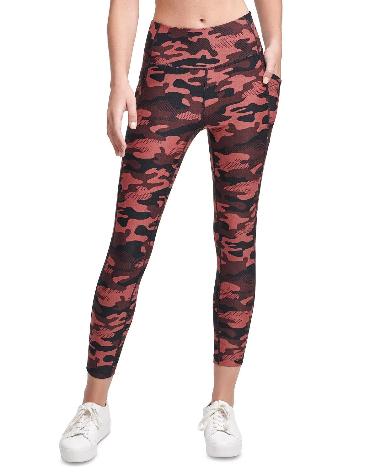 Calvin Klein Camo-Print 7/8 Length Leggings Womens black Size XS MSRP $60
