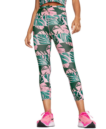 Nike Women's Dri-fit Printed Cropped Full Length Leggings Green Size XS MSRP $65