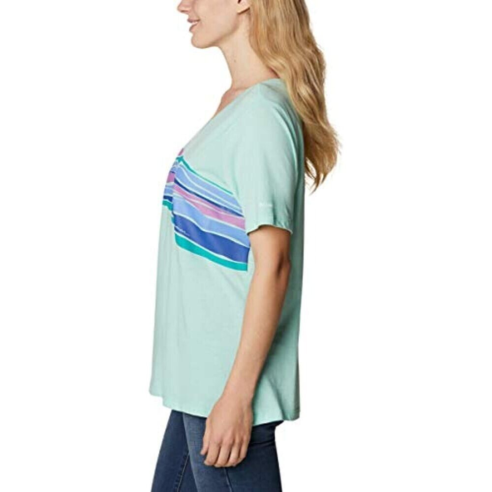 Columbia Women's Plus Size Bluebird Day Relaxed VNeck Top Green Size 2X MSRP $36