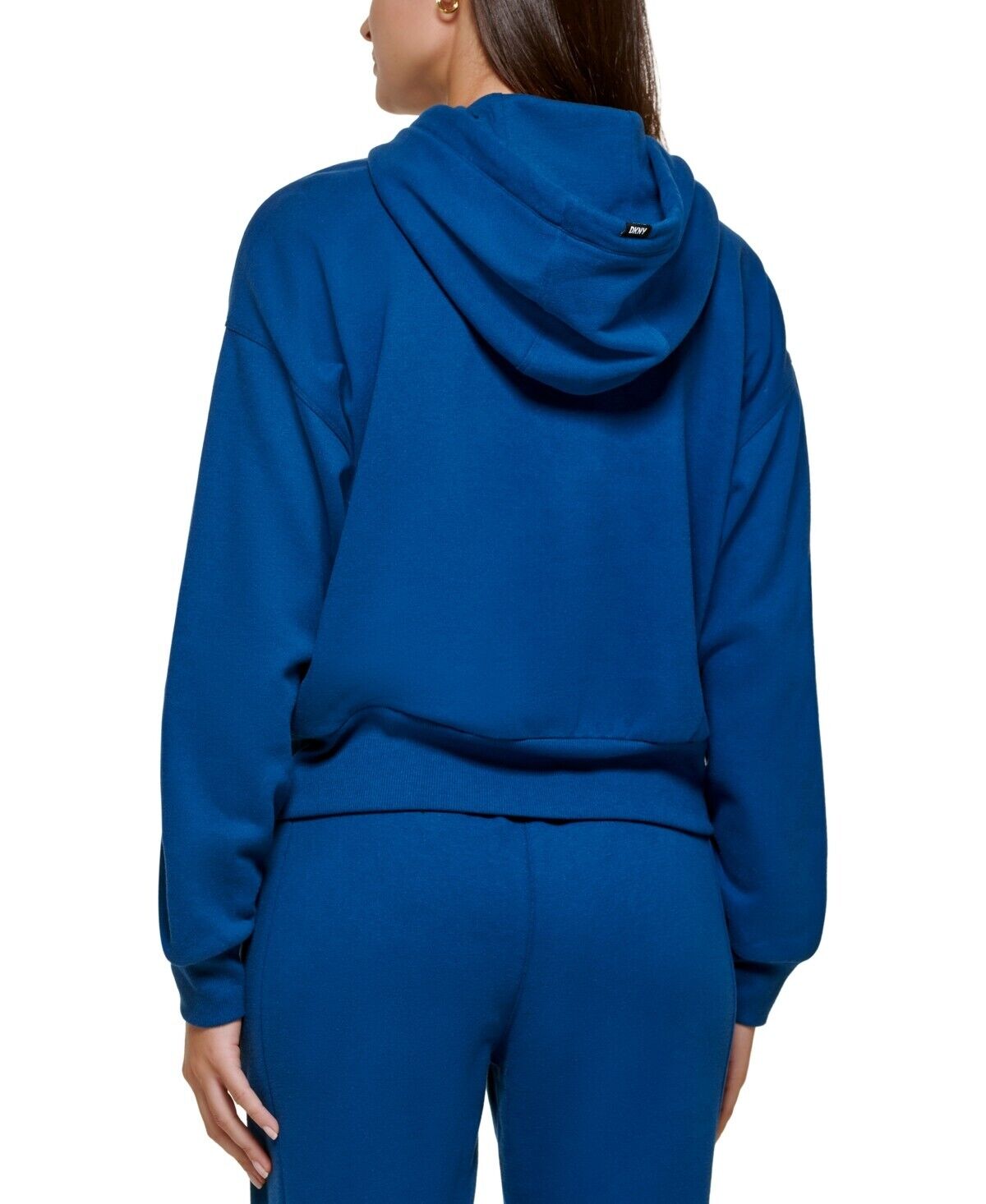 Dkny Sport Women's Mirror-Logo Printed Pullover Hoodie Blue Size XL MSRP $70
