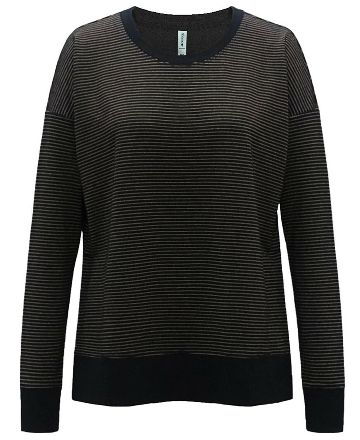 Ideology Metallic-Stripe Sweatshirt Womens Black gold stripe Size M MSRP $50