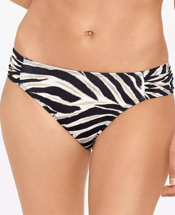 Ralph Lauren Women's Zebra Shirred Side Tab Hipster Bottoms Brown $64 Size 10