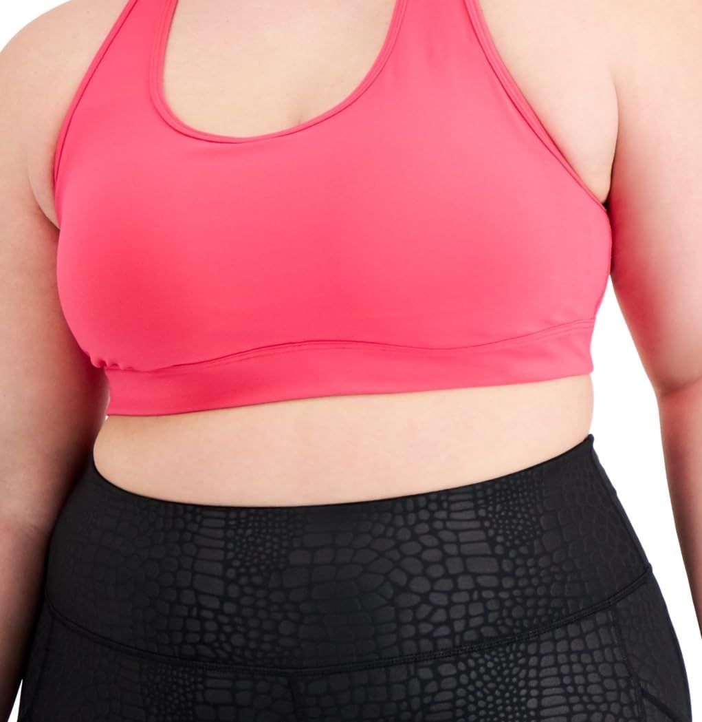 ID Ideology Women's Medium Impact Sports Bra Pink Plus Size 3X