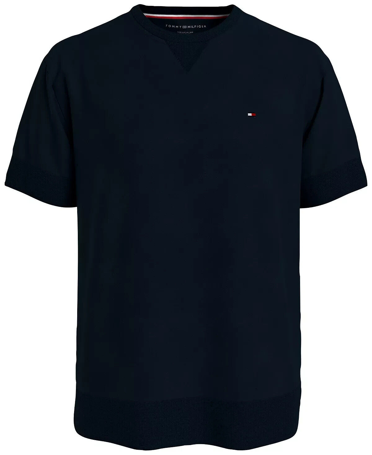 TOMMY HILFIGER Men's French Terry Short Sleeve Beach T-Shirt Black Size XL $60