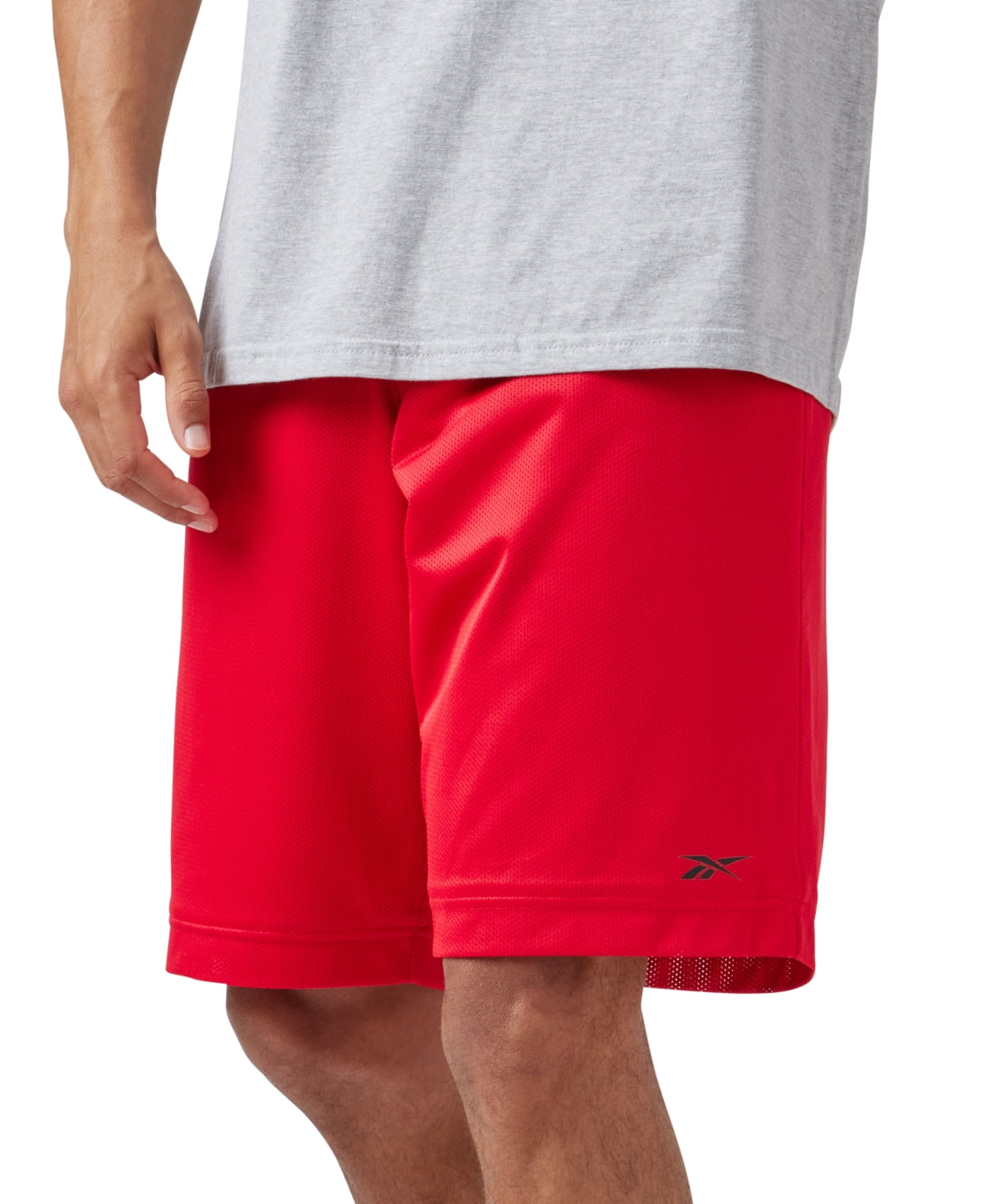 Reebok Men Regular fit Mesh Logo Basketball Shorts Shorts Medium / 9 Red Solid