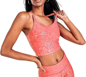 Calvin Klein Womens Printed Strappy-Back Tank Top pink Size XXL MSRP $50