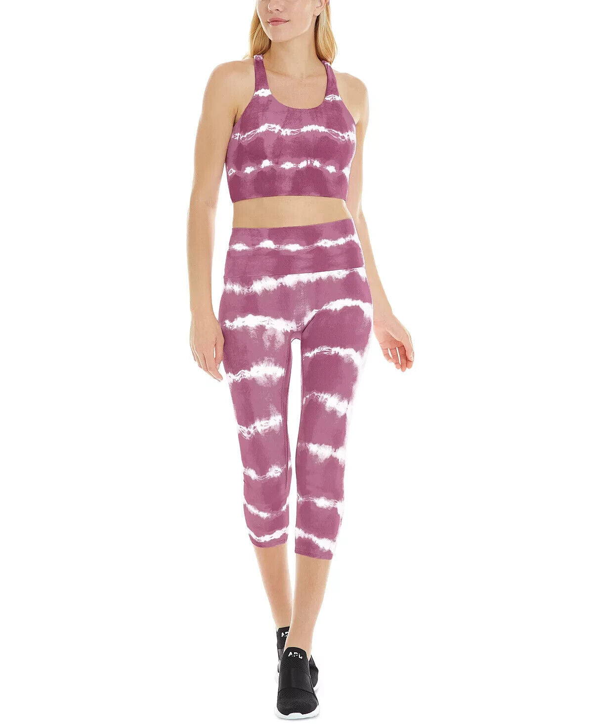 K-deer Women's Tie-Dyed Crisscross-Back Top Pink Size L MSRP $58