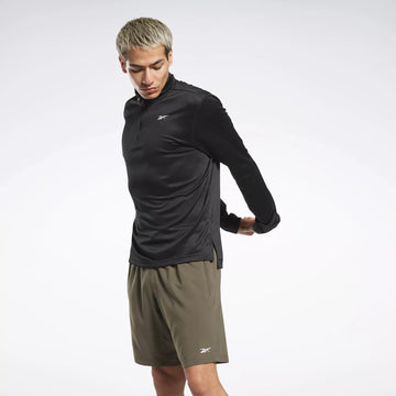 Reebok Mens Regular fit Quarter zip Sweatshirt Medium Black Solid