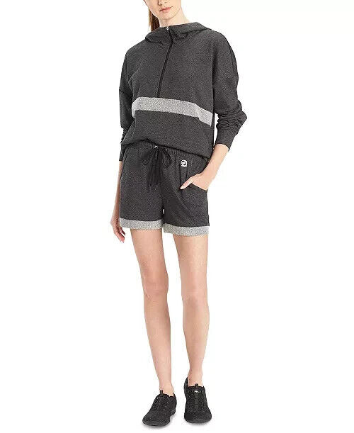 Josie Natori Womens Chi French Terry Shorts H.Gray black Size S MSRP $58