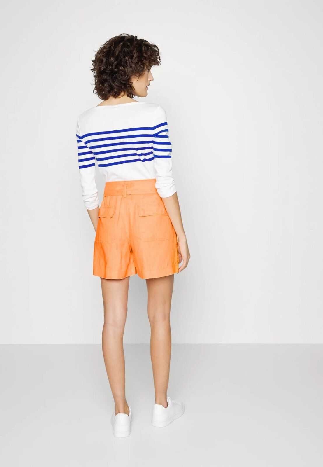 Lauren Ralph Lauren Belted Linen Shorts Poppy Orange Size 8 MSRP $80