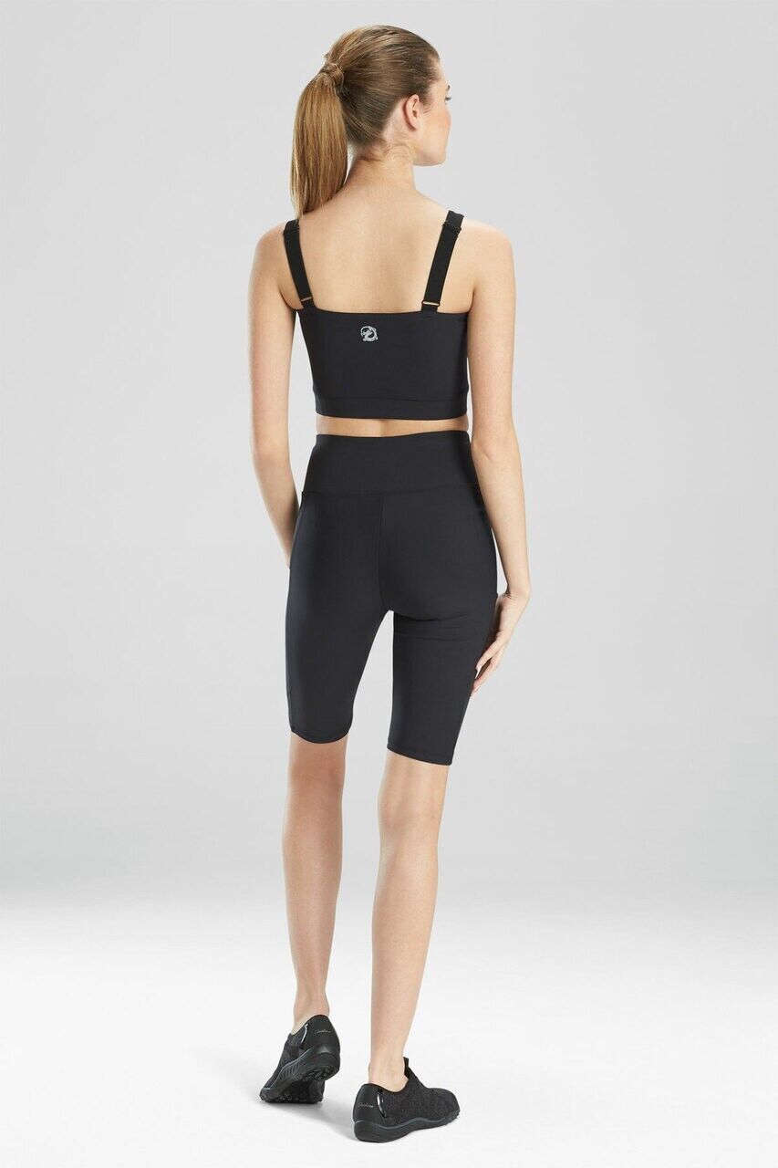 Josie Natori Womens Solstice Asymmetrical Cropped Cami Top Black Size XL MSRP$50