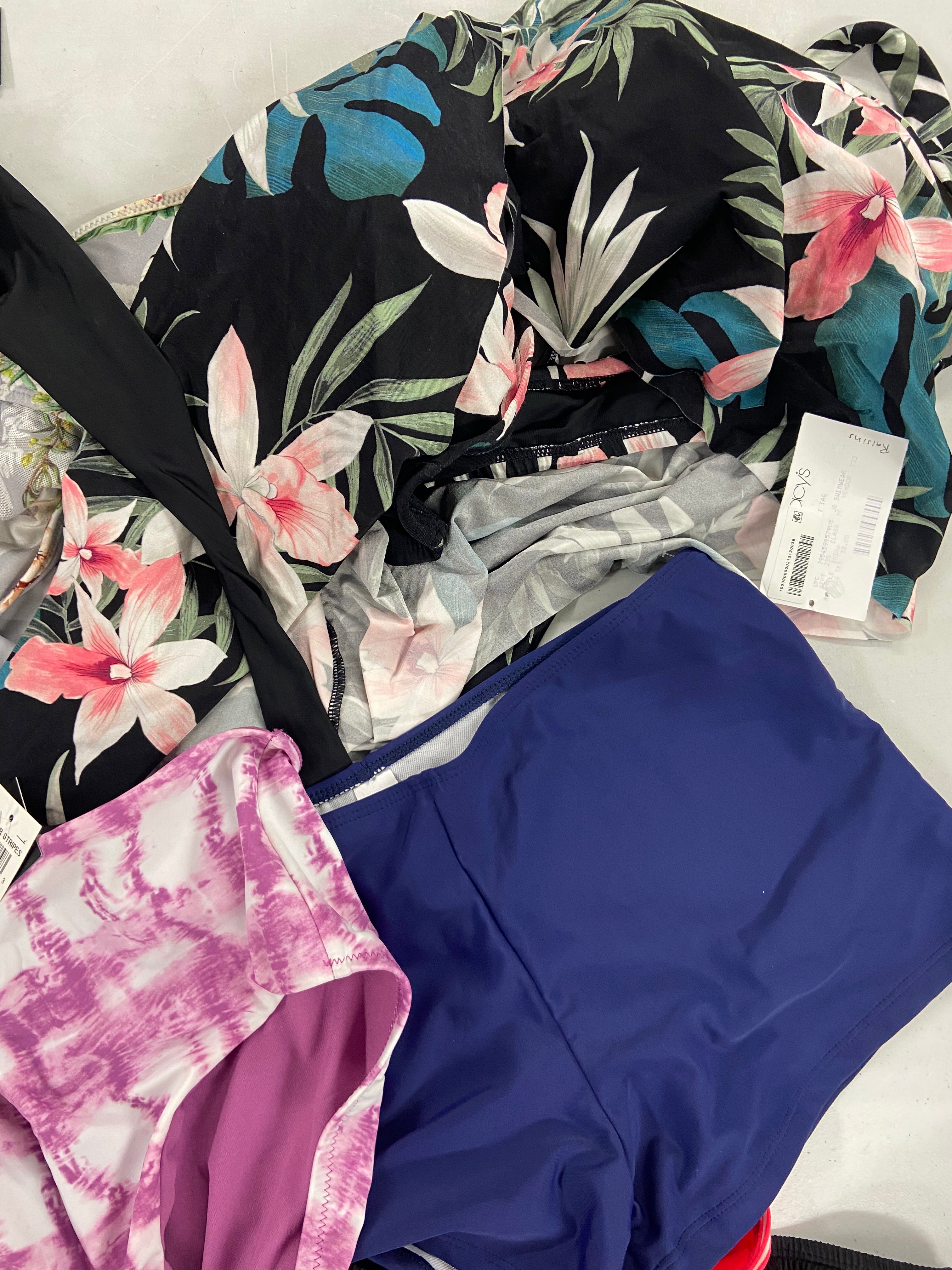 Women's Swimwear & Others Wholesale Lot, CALVIN KLEIN, MICHAEL KORS, COCO REEF, CALIFORNIA WAVES, ROD BEATTIE BLEU, RACHEL ROY and more, 21 items, Shelf Pulls, MSRP $1,008