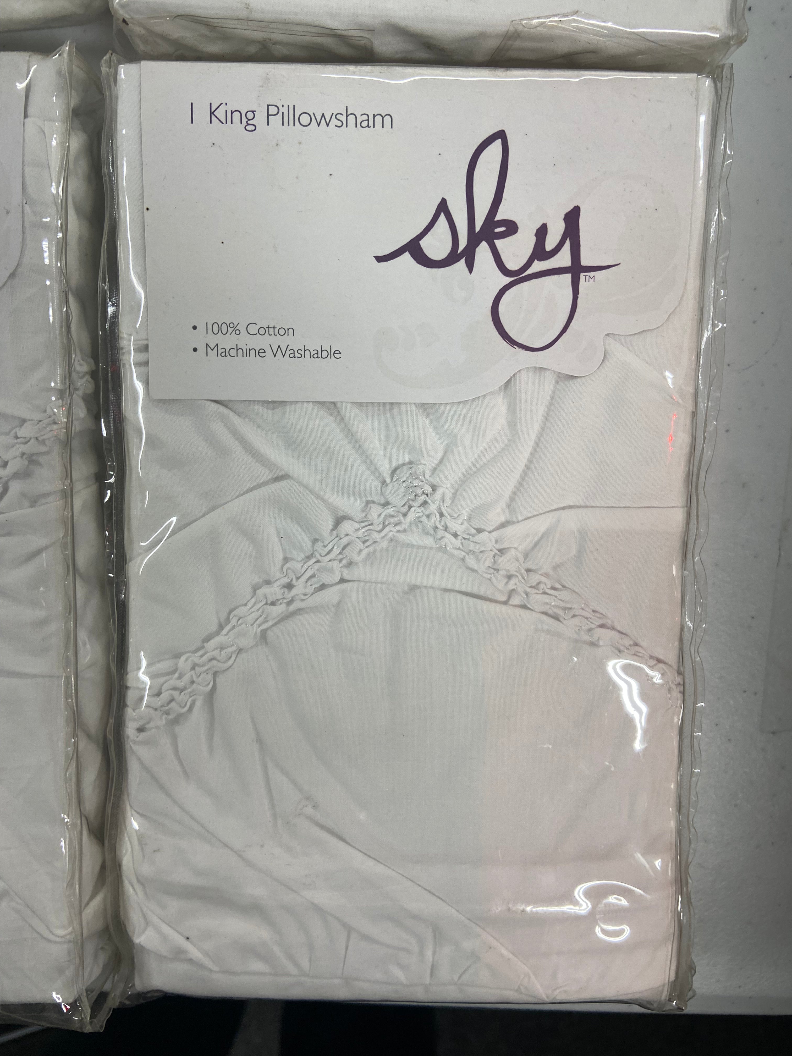 Sky Mock Shams Wholesale Lot, 11 items, Shelf Pulls, MSRP $605