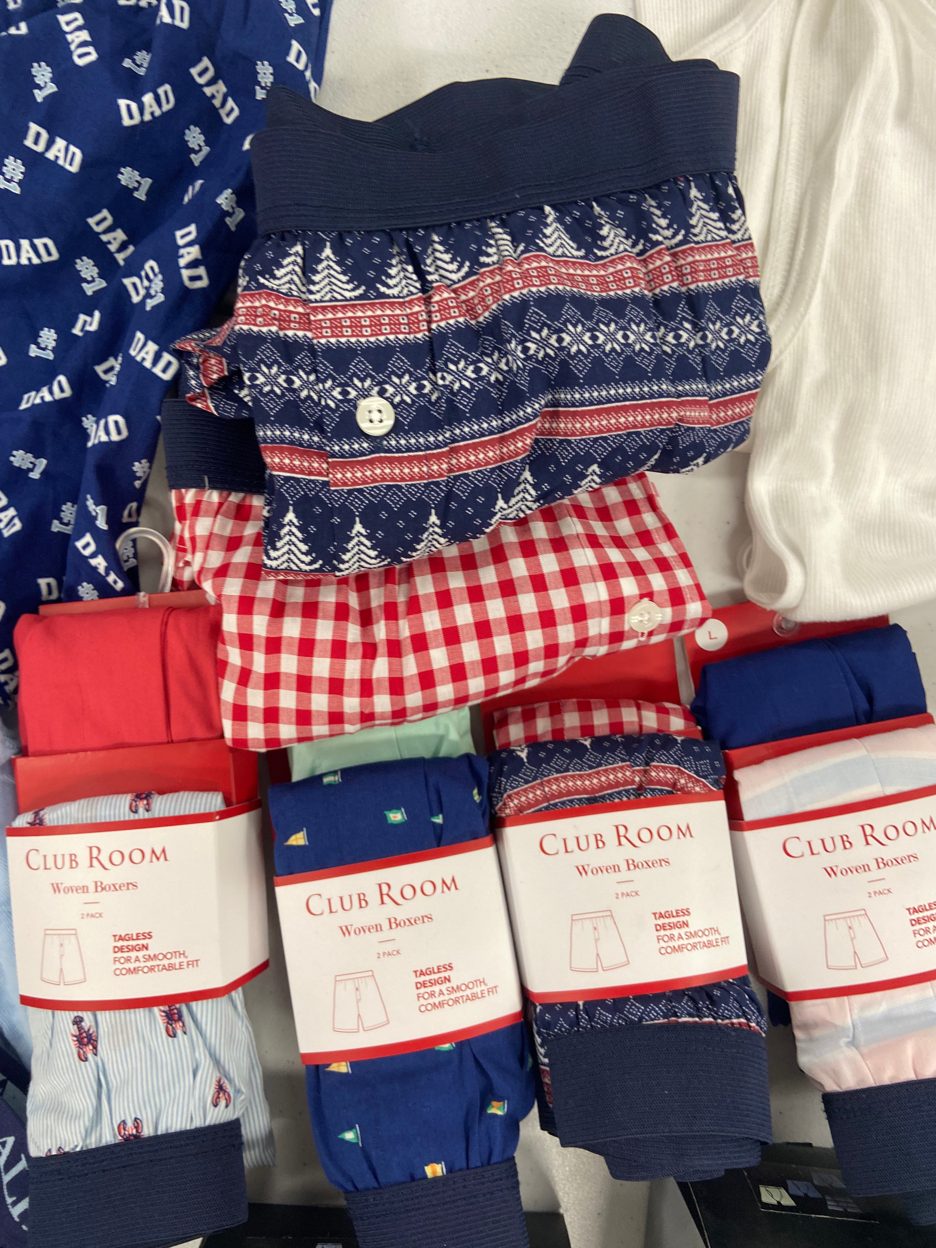 Men's Underwear (Boxers & Others) Wholesale Lot, ALFANI, CLUB ROOM 16 items, Shelf Pulls, MSRP $450