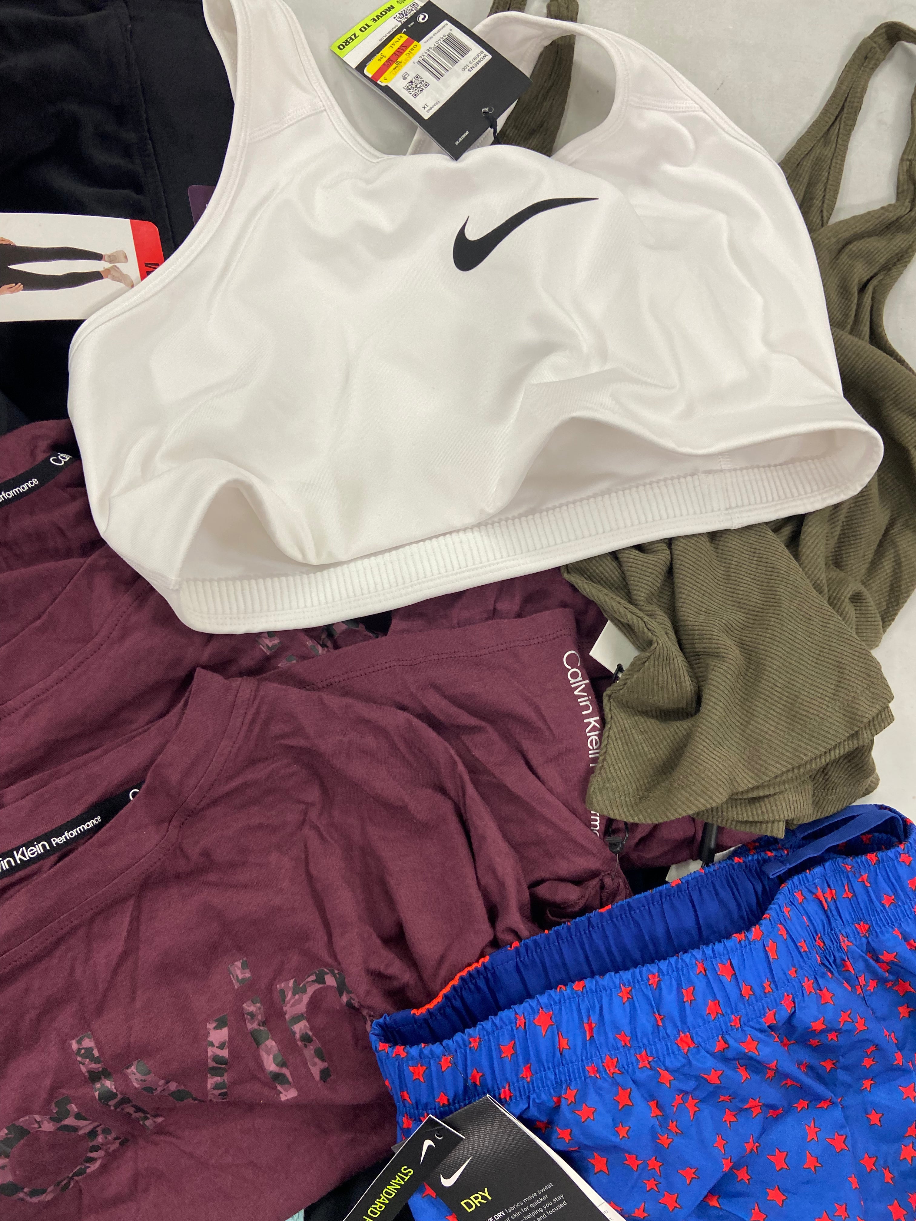 Women's Clothing Activewear Wholesale Lot, NATORI, NIKE, CK PERFORMANCE, CHAMPION, DANSKIN, MONDETTA and more,  20 items, Shelf Pulls, MSRP $795
