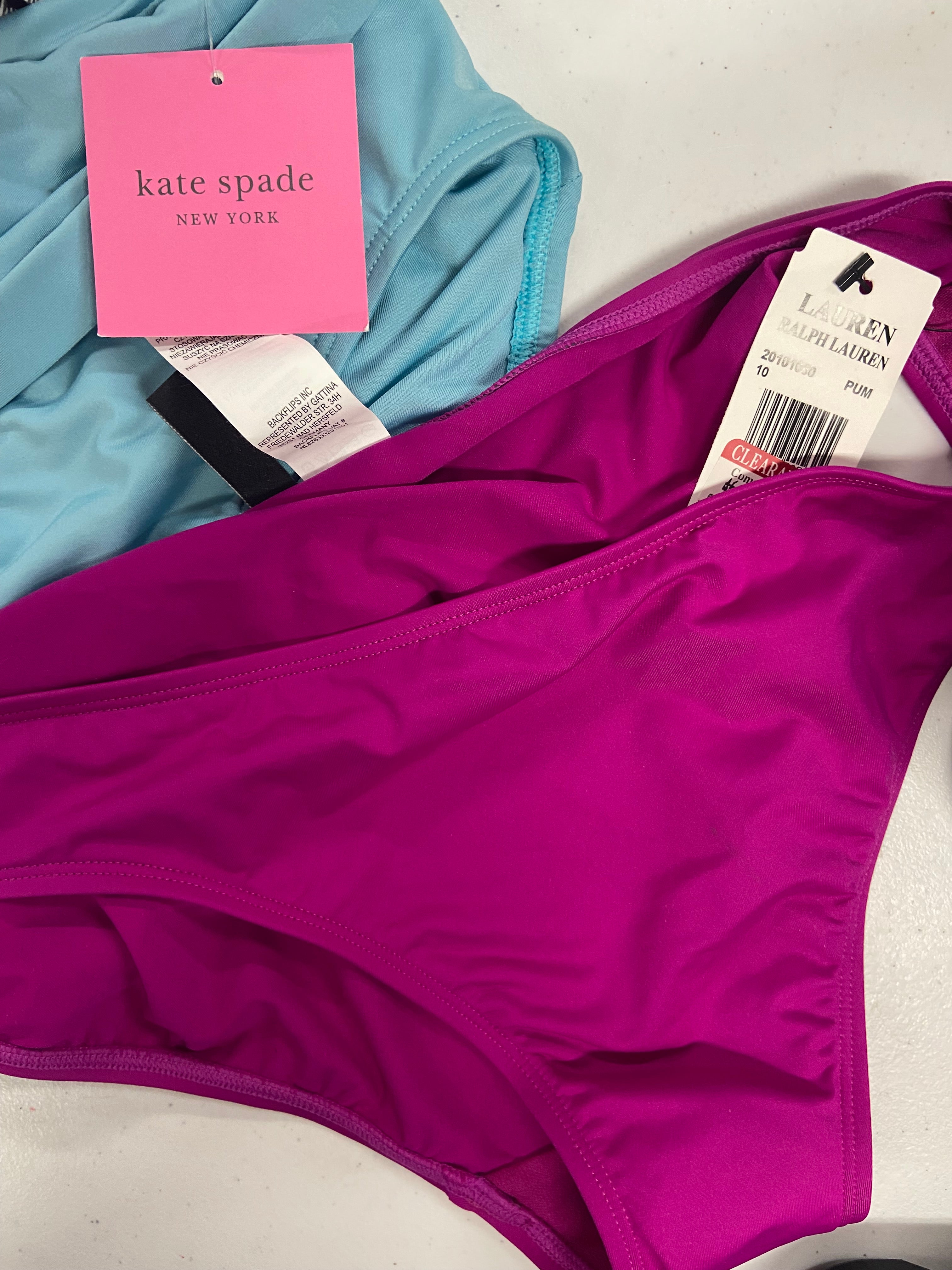 Women's Swimwear Wholesale Lot, LAUREN RALPH LAUREN, KATE SPADE, NIKE, SWIM SOLUTIONS, CARMEN MARC VALVO and more 15 items, Shelf Pulls, MSRP $737