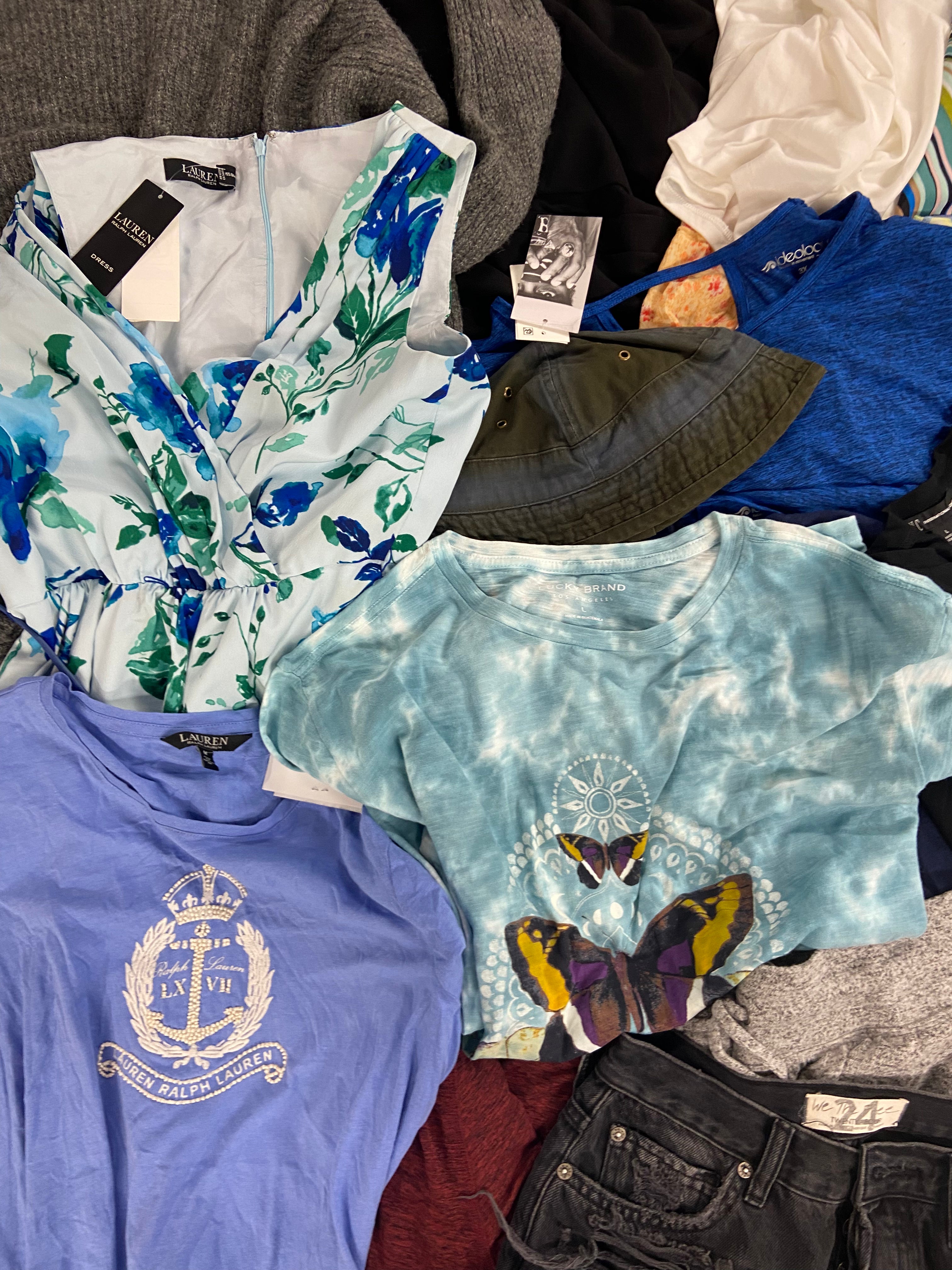 Women's Clothing Dress & Others, Wholesale Lot, POLO RALPH LAUREN, LUCKY BRAND, CALVIN KLEIN, SUN + STONE, EMERALD SUNDAE  and more, 20 items, Shelf Pulls, MSRP $1,225
