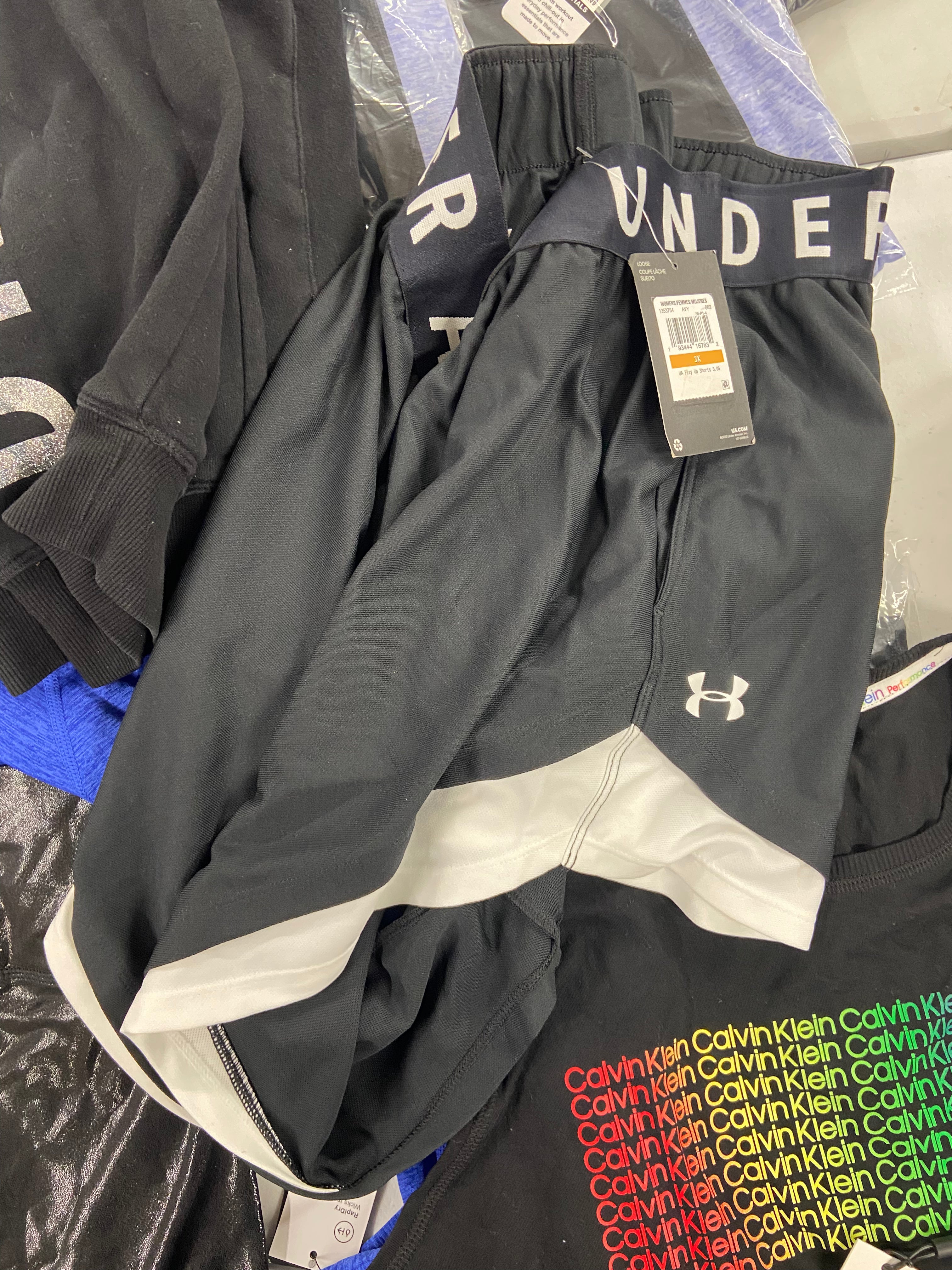 Women's Clothing Sportswear Wholesale Lot, THE NORTH FACE, UNDER ARMOUR, NIKE, CALVIN KLEIN, IDEOLOGY, 23 items, Shelf Pulls, MSRP $820