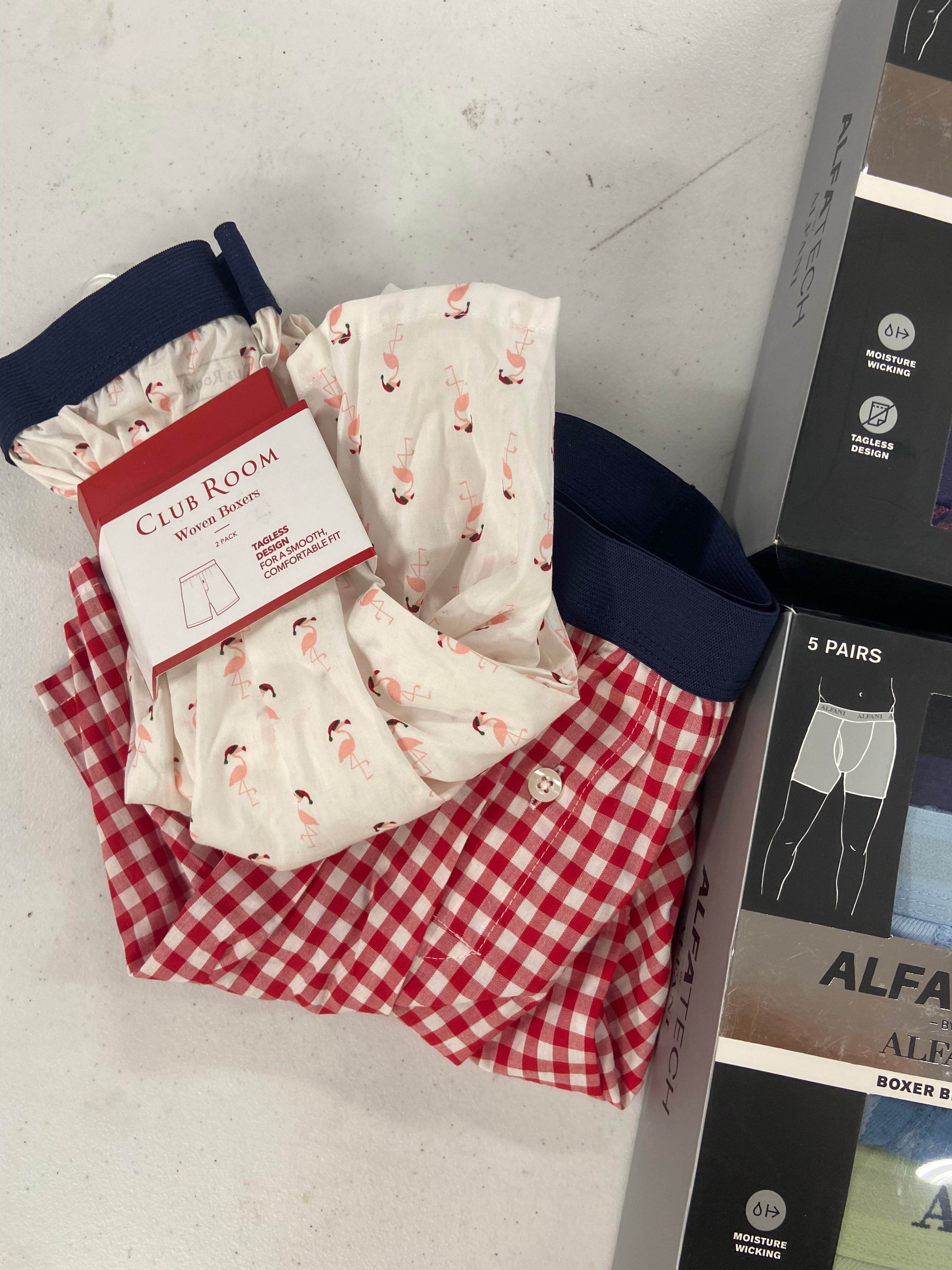 Men's Underwear Wholesale Lot, ALFANI, CLUB ROOM, 8 items, Shelf Pulls, MSRP $370