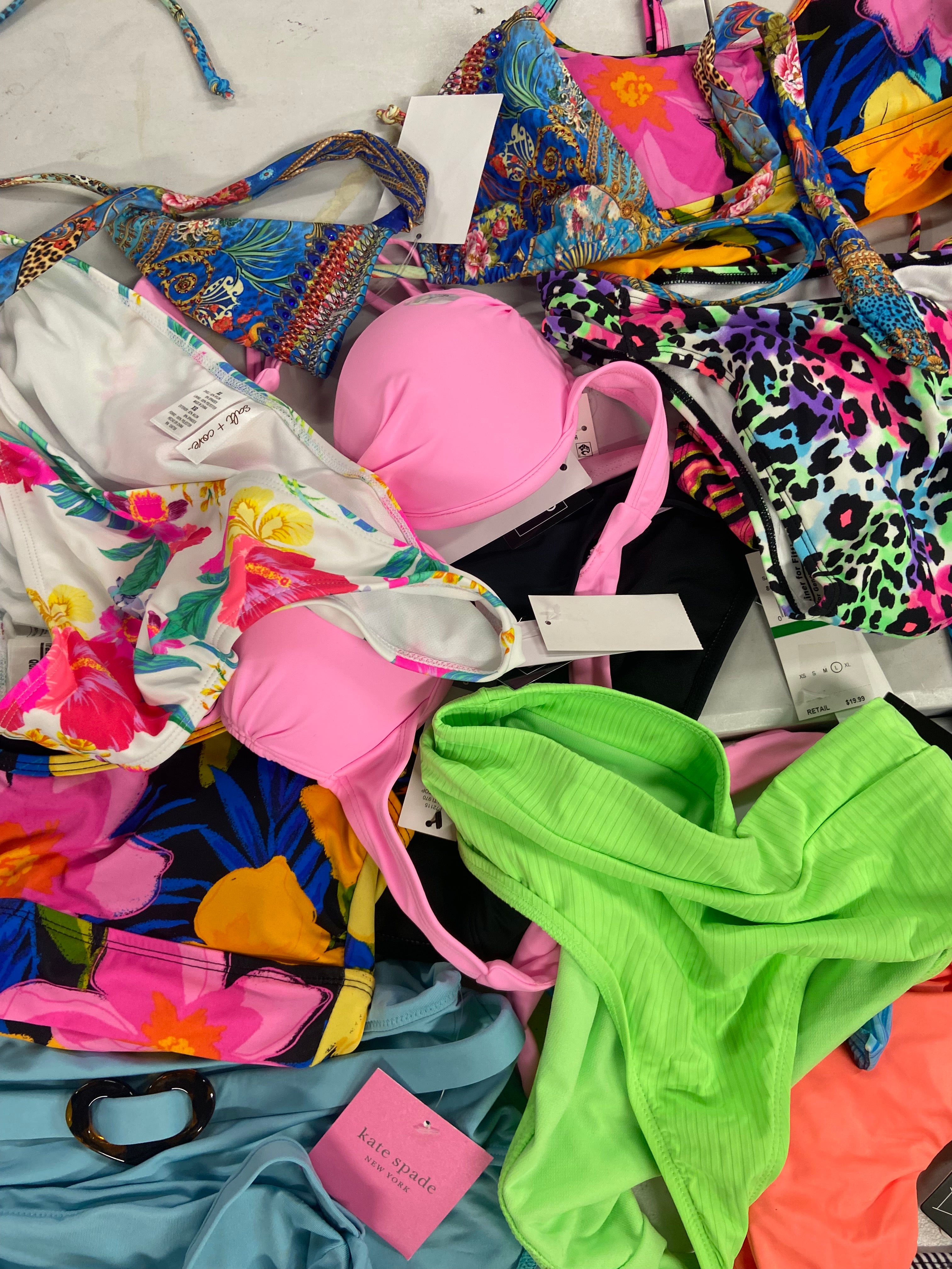 Women's Swimwear Wholesale Lot, LAUREN RALPH LAUREN, NIKE, ROXY, KATE SPADE, LA MODA, SOLUNA and more, 24 items, Shelf Pulls, MSRP $926