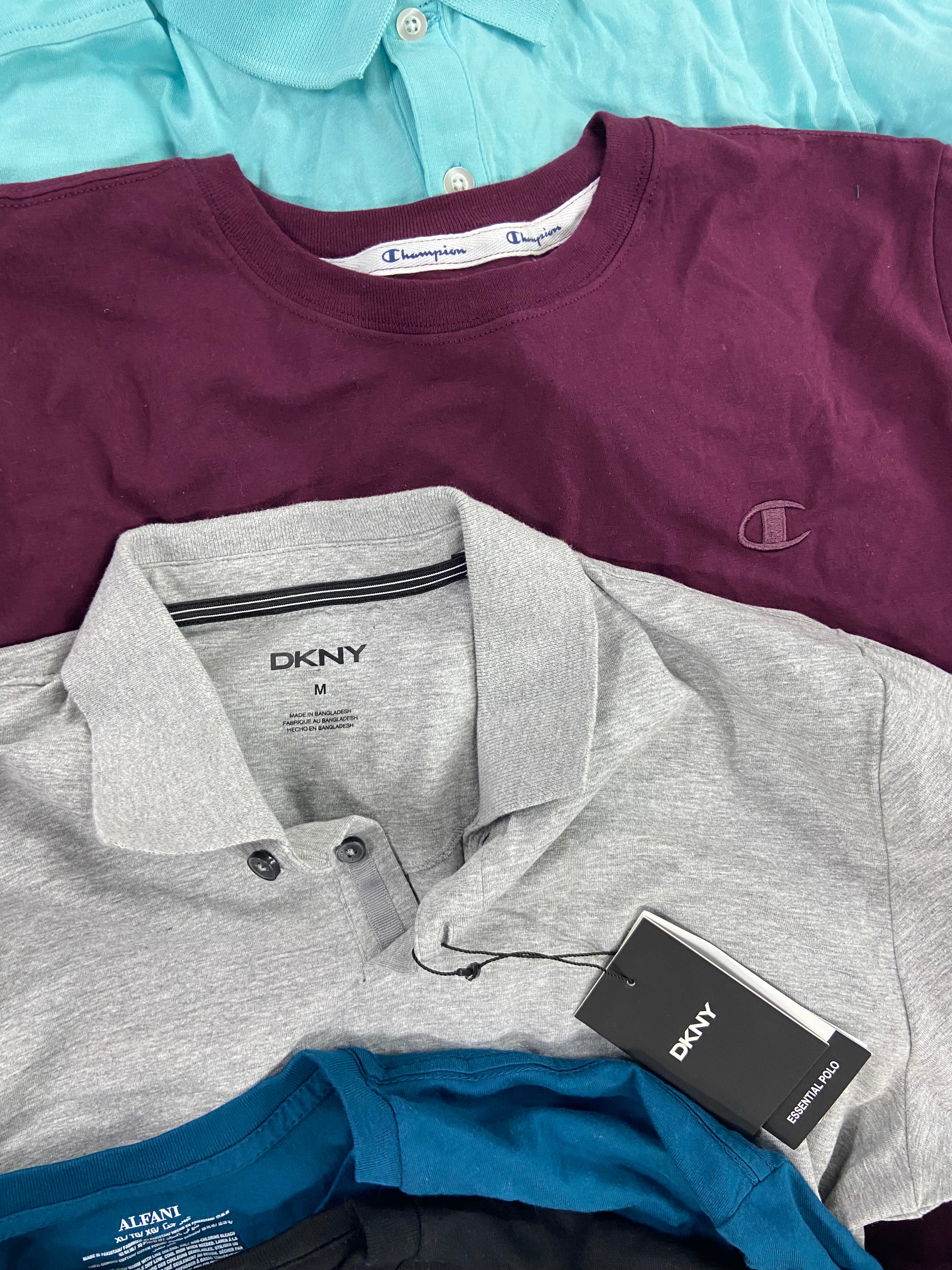 Men's Clothing Tops Wholesale Lot, ADIDAS, VOLCOM, DKNY, FILA, SPYDER, CLUB ROOM and more, 17 items, Shelf Pulls, MSRP $687