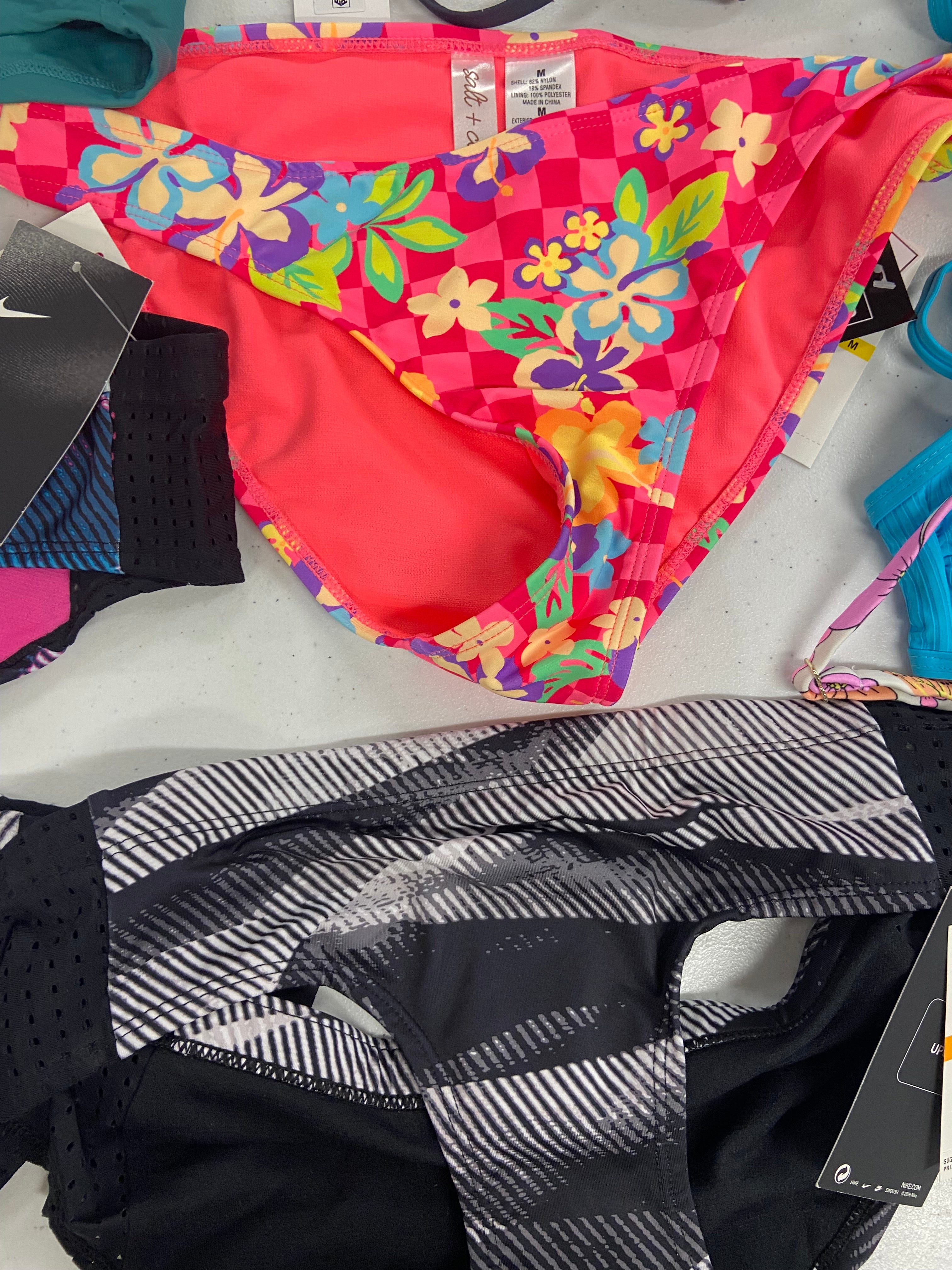 Women's Swimwear Wholesale Lot, NIKE, ANNE COLE, BAR III, SALT + COVE, CALIFORNIA WAVES, 10 items, Shelf Pulls, MSRP $462