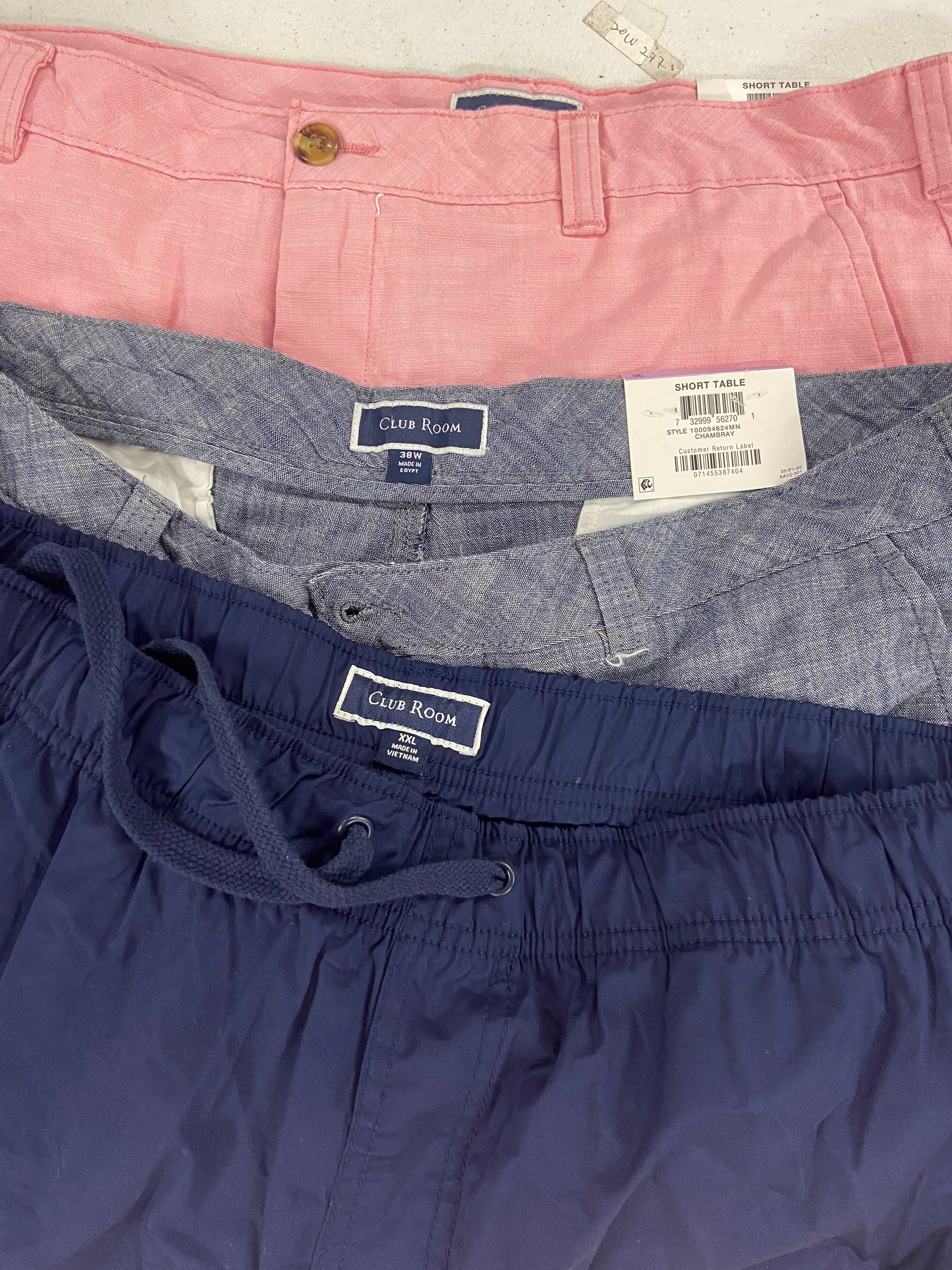 Men's Clothing Shorts Only Wholesale Lot, POLO RALPH LAUREN, CALVIN KLEIN, DKNY, PGA, RUSSEL ATHLETIC and more, 10 items, Shelf Pulls, MSRP $564