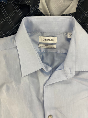 Men's Clothing Dress Shirt Wholesale Lot, CALVIN KLEIN, ALFANI, BAR III, CLUB ROOM 10 items, Shelf Pulls, MSRP $635