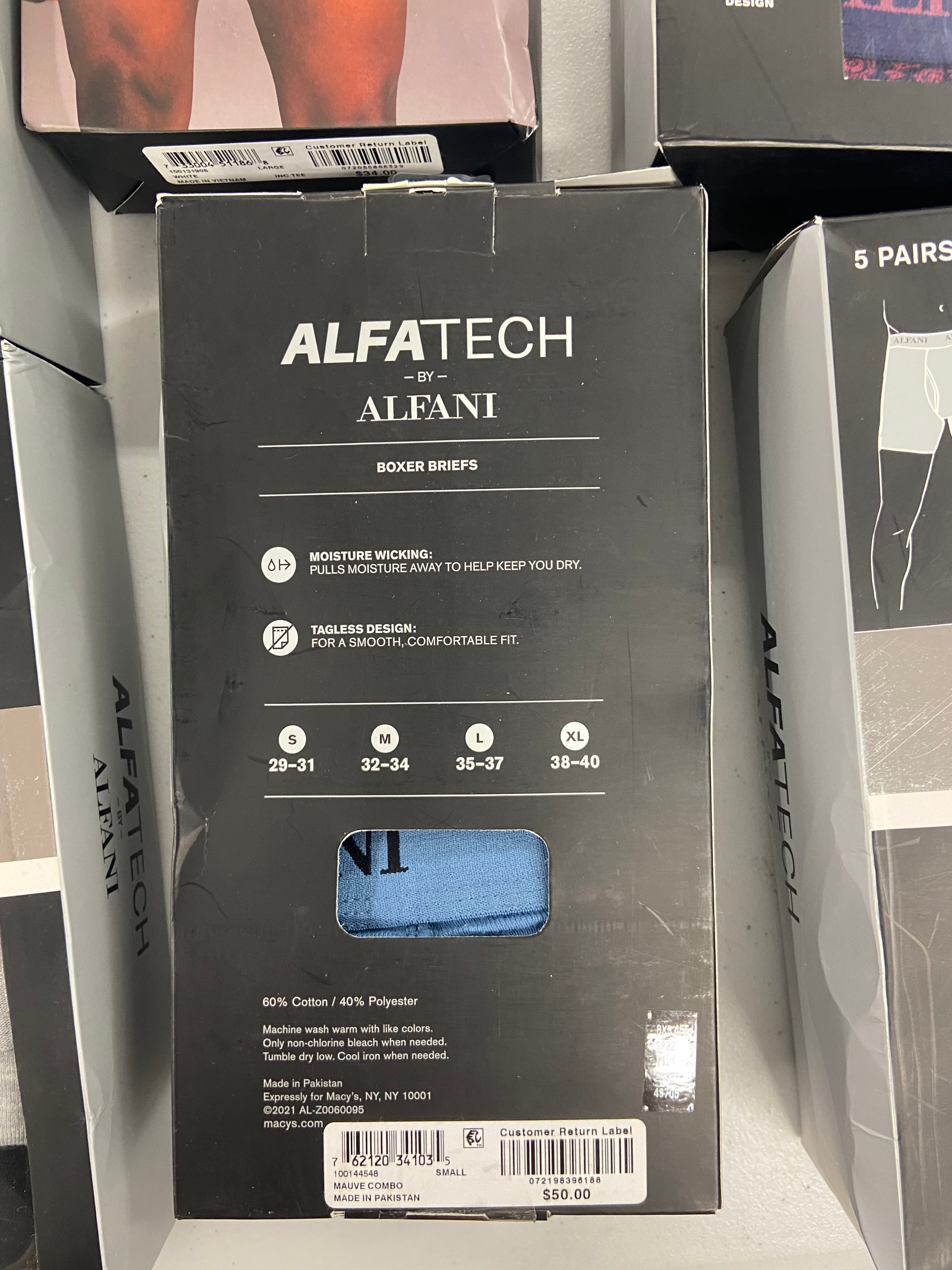 Men's Underwear (Boxer Briefs & Others) Wholesale Lot, CLUB ROOM, ALFANI, 11items, Shelf Pulls, MSRP $424