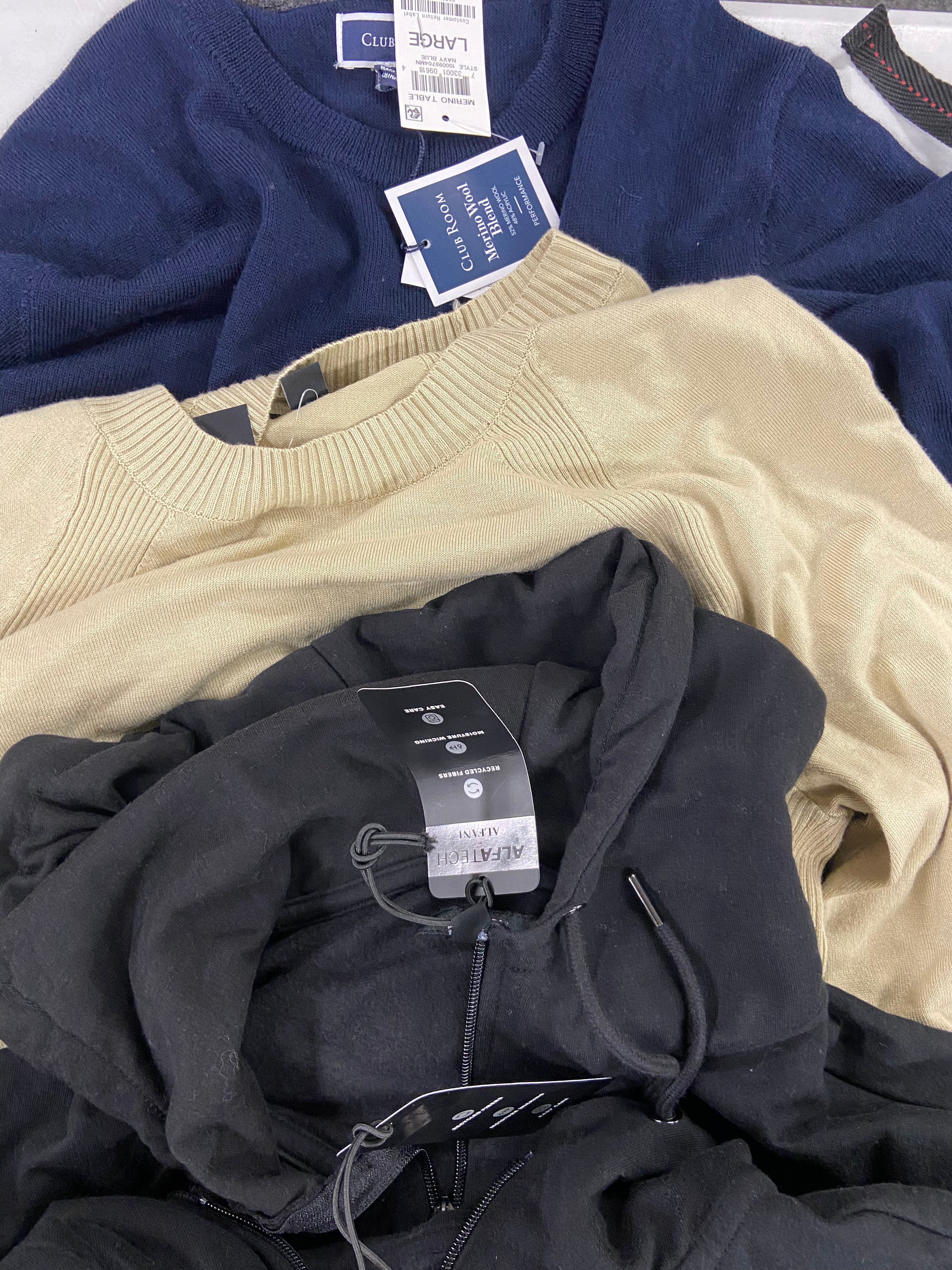 Men's Clothing Tops & Others Wholesale Lot, DKNY, REEF, PENDLETON, CLUB ROOM, HEROES, GALAXY and more, 14 items, Shelf Pulls, MSRP $686