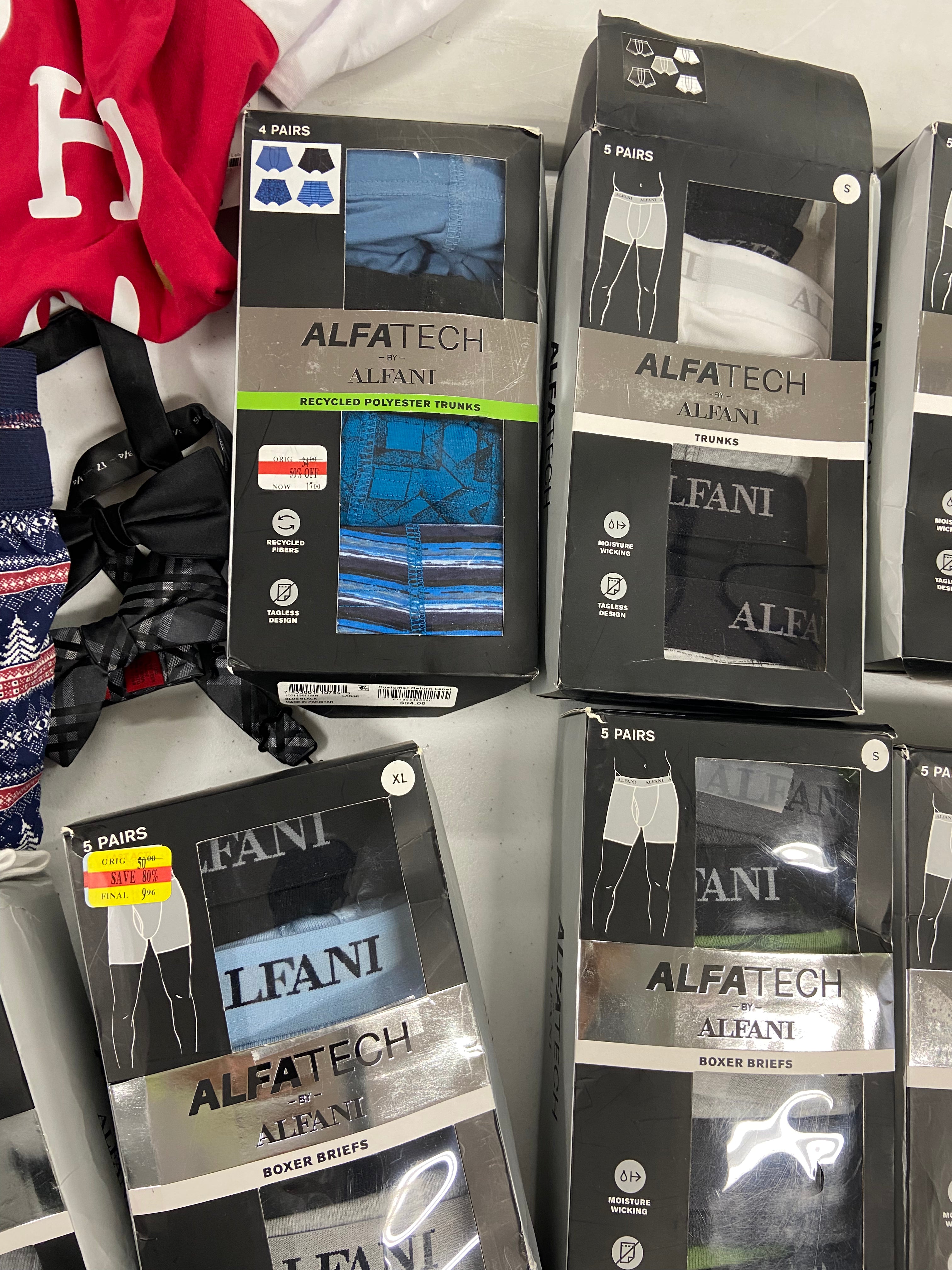 Men's Underwear and Others, Wholesale Lot, NIKE, CALVIN KLEIN, CLUB ROOM, IZOD, ALFANI & More, 18 items, Shelf Pulls, MSRP $602/