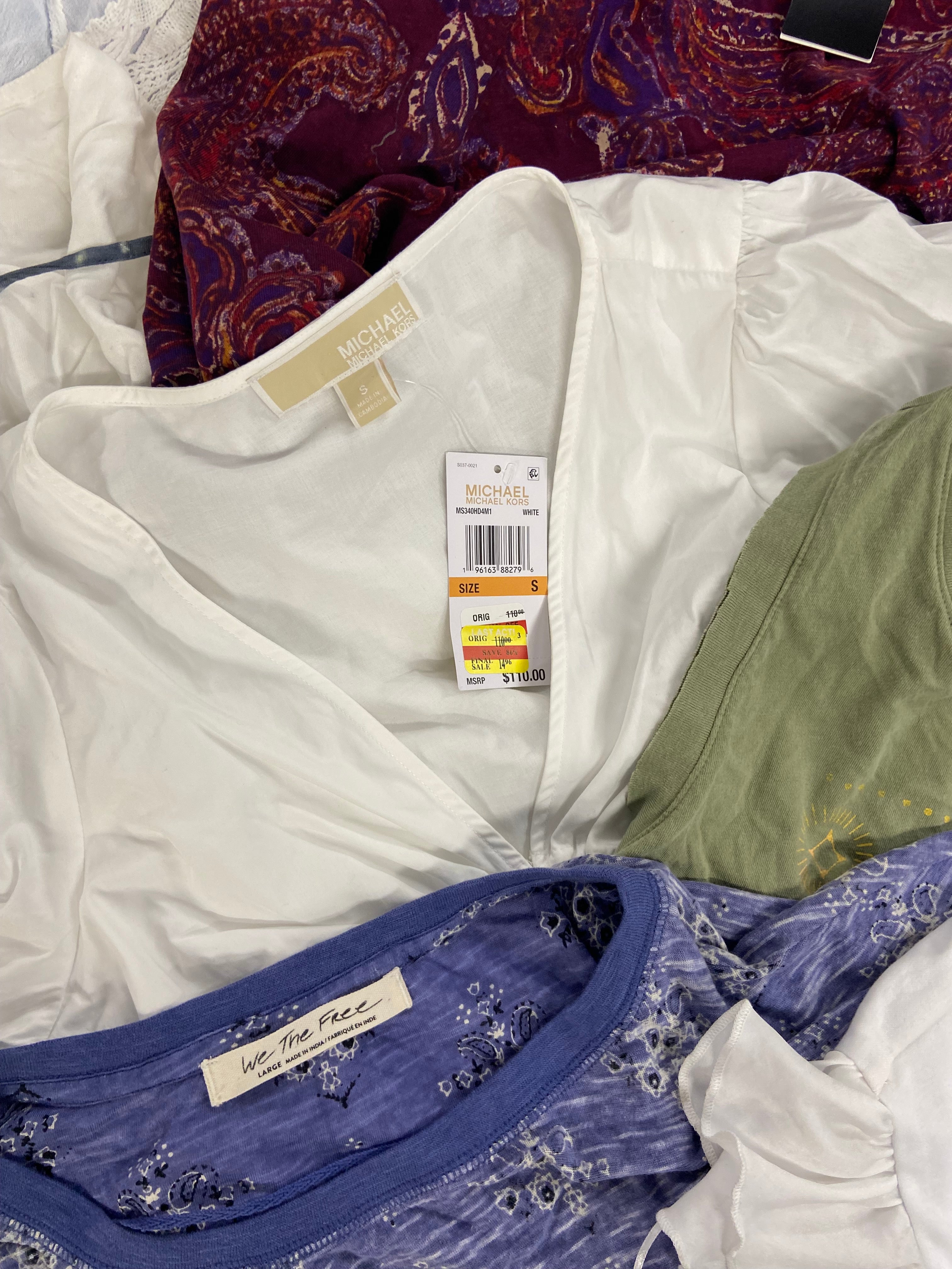 Women's Clothing Assorted Wholesale Lot, LAUREN RALPH LAUREN, FREE PEOPLE, LUCKY BRAND, RAVIYA, MICHAEL KORS, SPYDER and more, 12 items, Shelf Pulls, MSRP $797